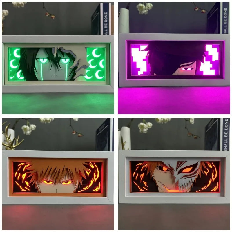 Lampada LED Bleach Shadow Box RGB con Telecomando – Ichigo & Aizen