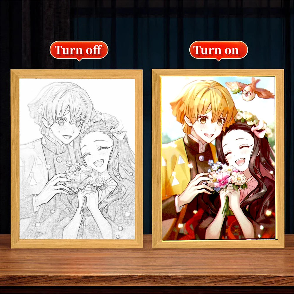 Cornice LED Demon Slayer Anime – Luce Decorativa da Camera