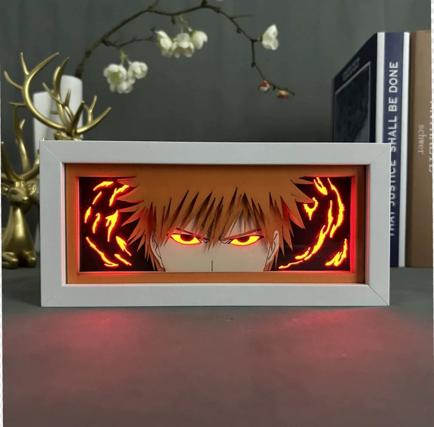 Lampada LED Bleach Shadow Box RGB con Telecomando – Ichigo & Aizen